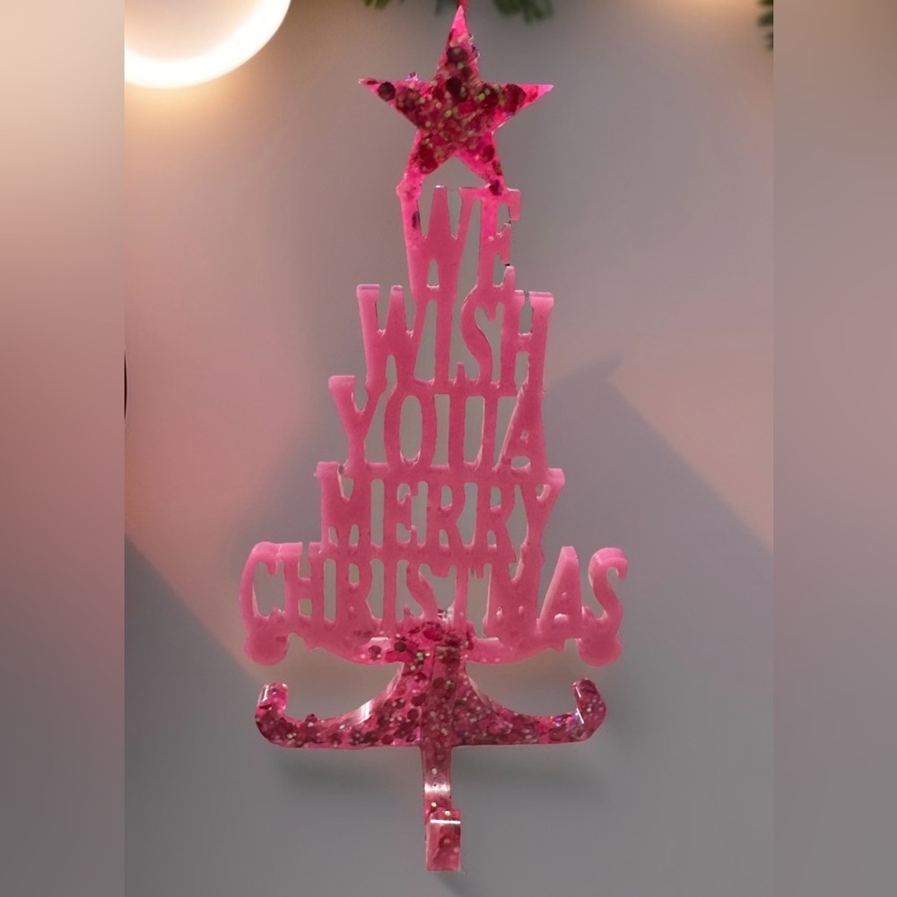 Pink epoxy resin Holiday Tree decor